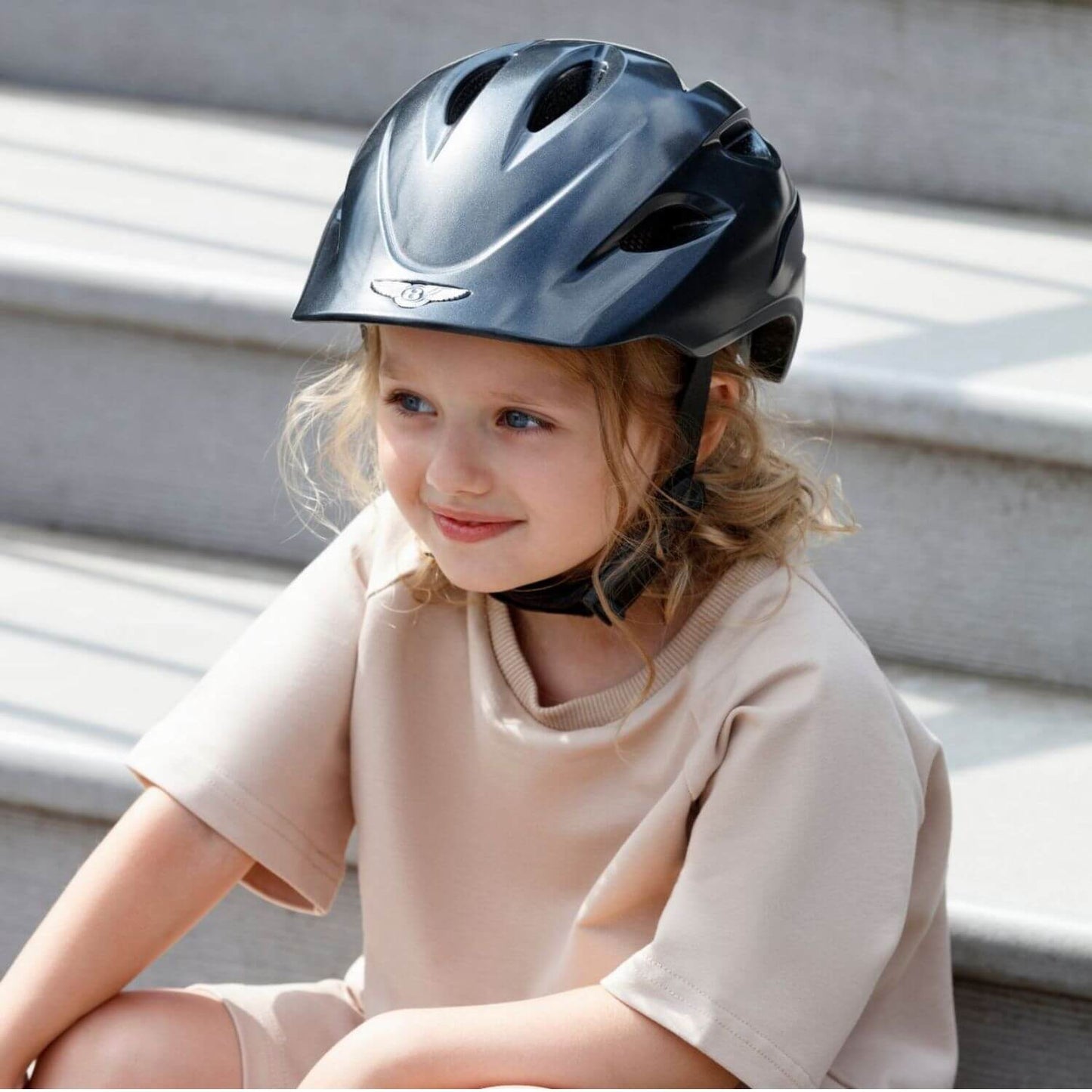 Girl Wearing Bentley Helmet Onyx Black