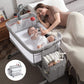 Mom & Baby Using Besrey 5-in-1 Baby Bassinet Bedside Sleeper