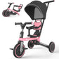 Besrey 5-in-1 Toddler Tricycle with Sunshade and Backrest Pink