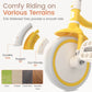 Wheel of Besrey Foldable Toddler Tricycle with Handlebar Bell Yellow