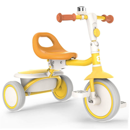 Besrey Foldable Toddler Tricycle with Handlebar Bell Yellow