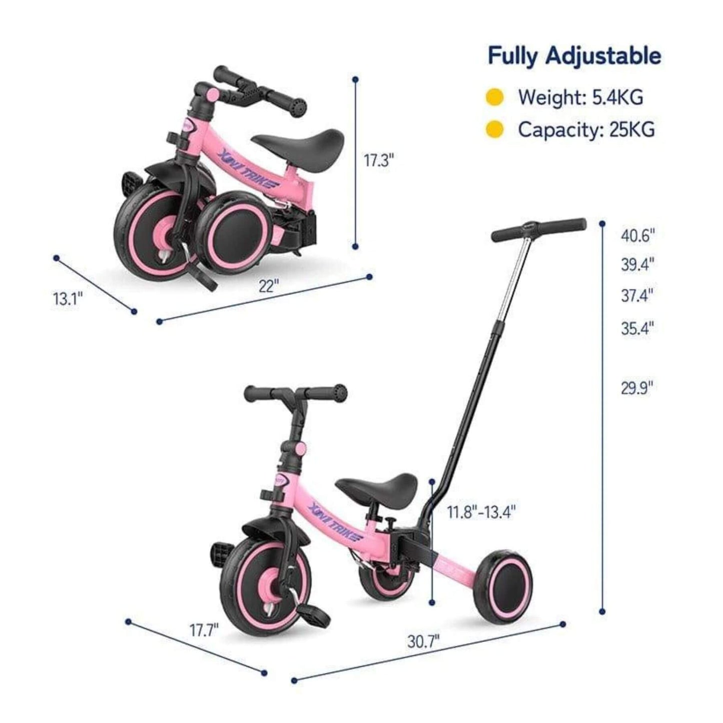 Dimensions of Besrey Toddler 7-in-1 Trike Tricycle