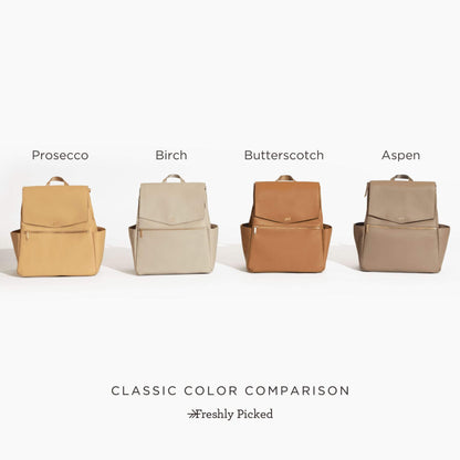 Four Freshly Picked Birch Classic Diaper Bag II in different colors