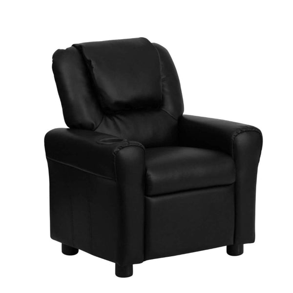 Flash Furniture Contemporary Black Leathersoft Kids Recliner w/ Cup Holder