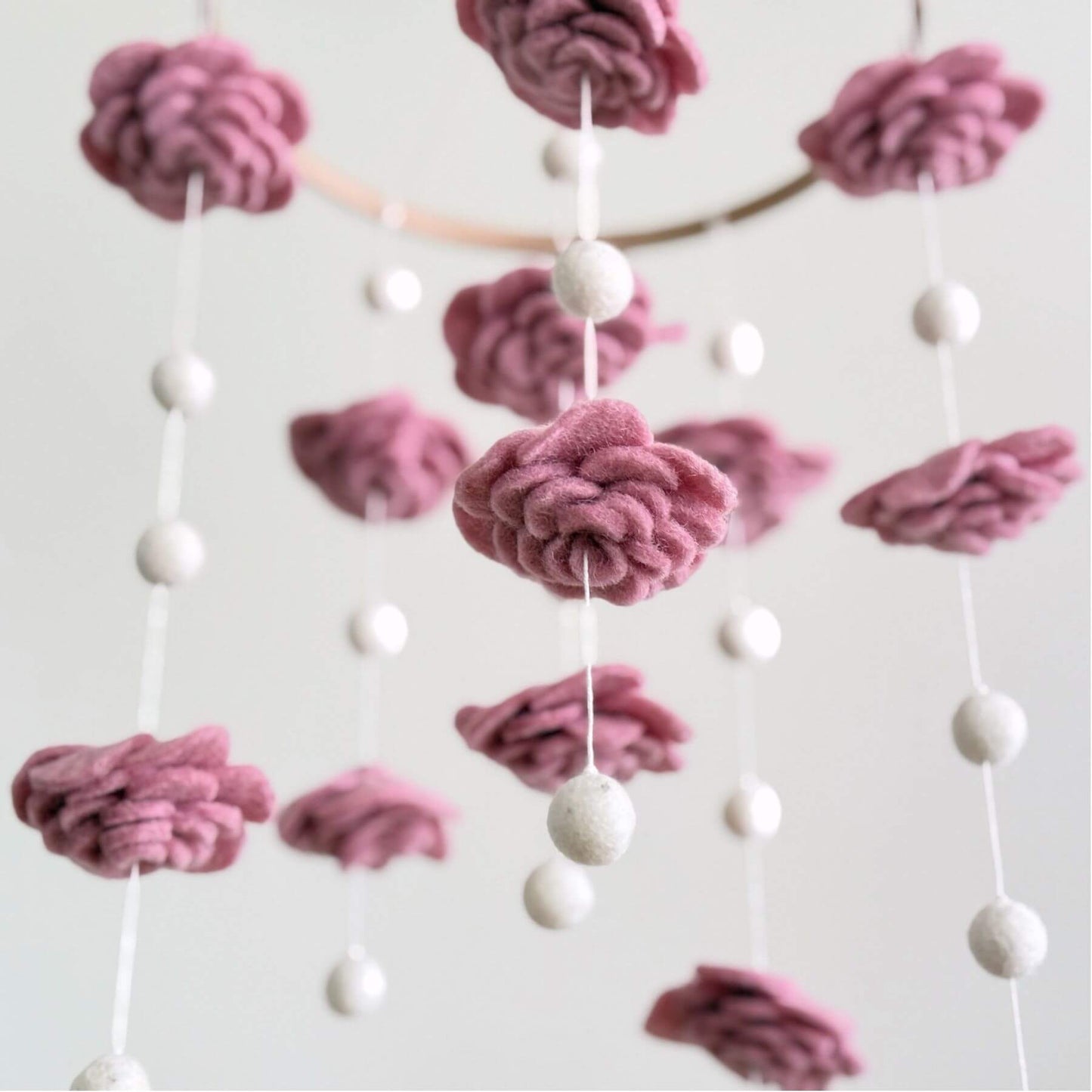 Ganapati Crafts Co. Blush Rose Flower Baby Mobile