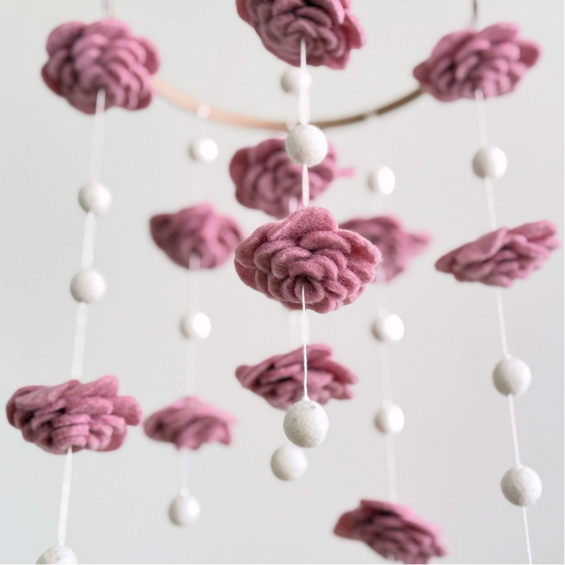 Ganapati Crafts Co. Blush Rose Flower Baby Mobile