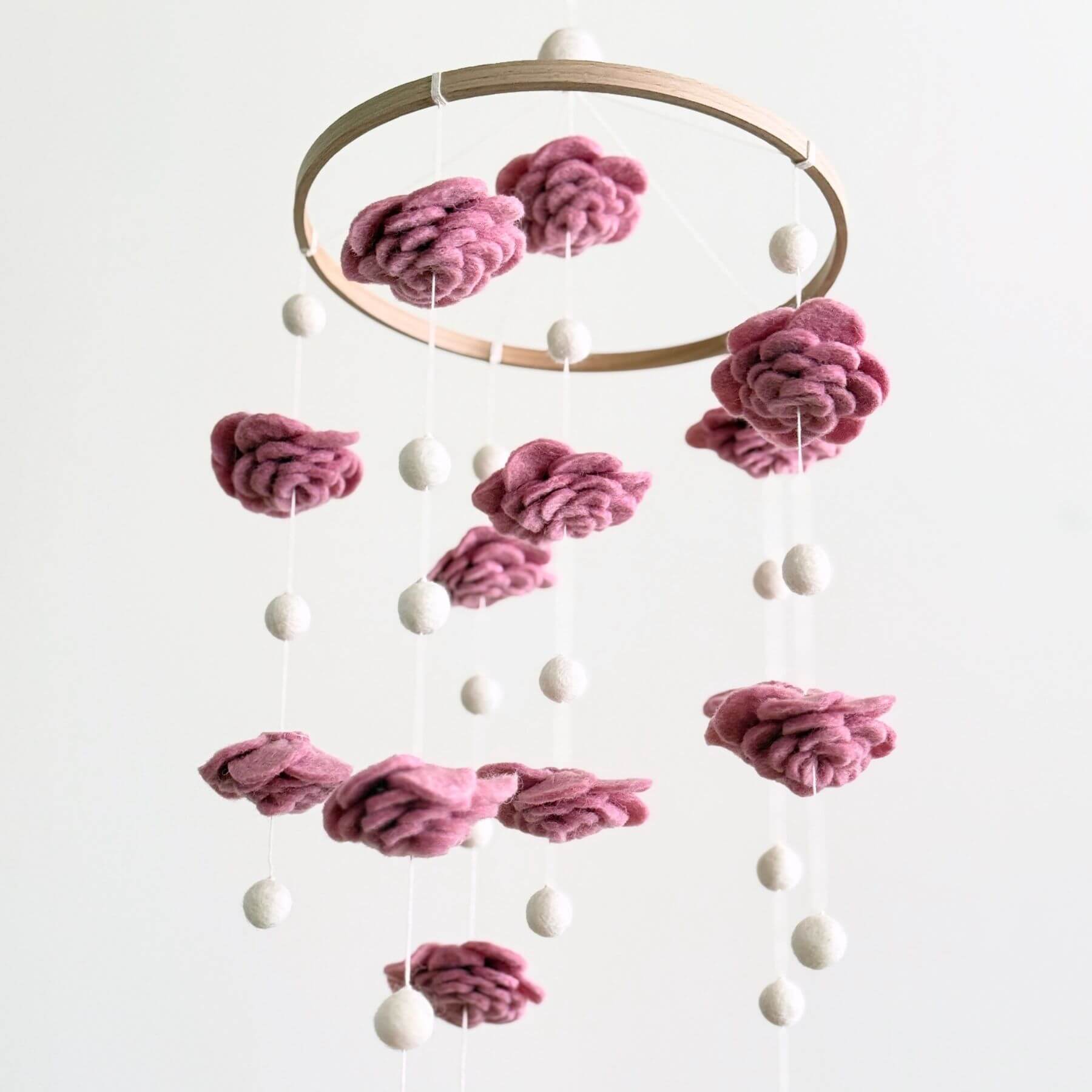 Ganapati Crafts Co. Blush Rose Flower Baby Mobile