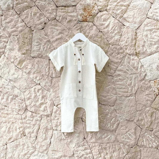 Unique Love Design Boheme Linen Overall White