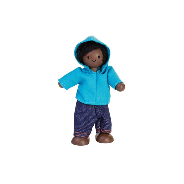 PlanToys Boy Dollhouse Figure - Dark Skin Tone