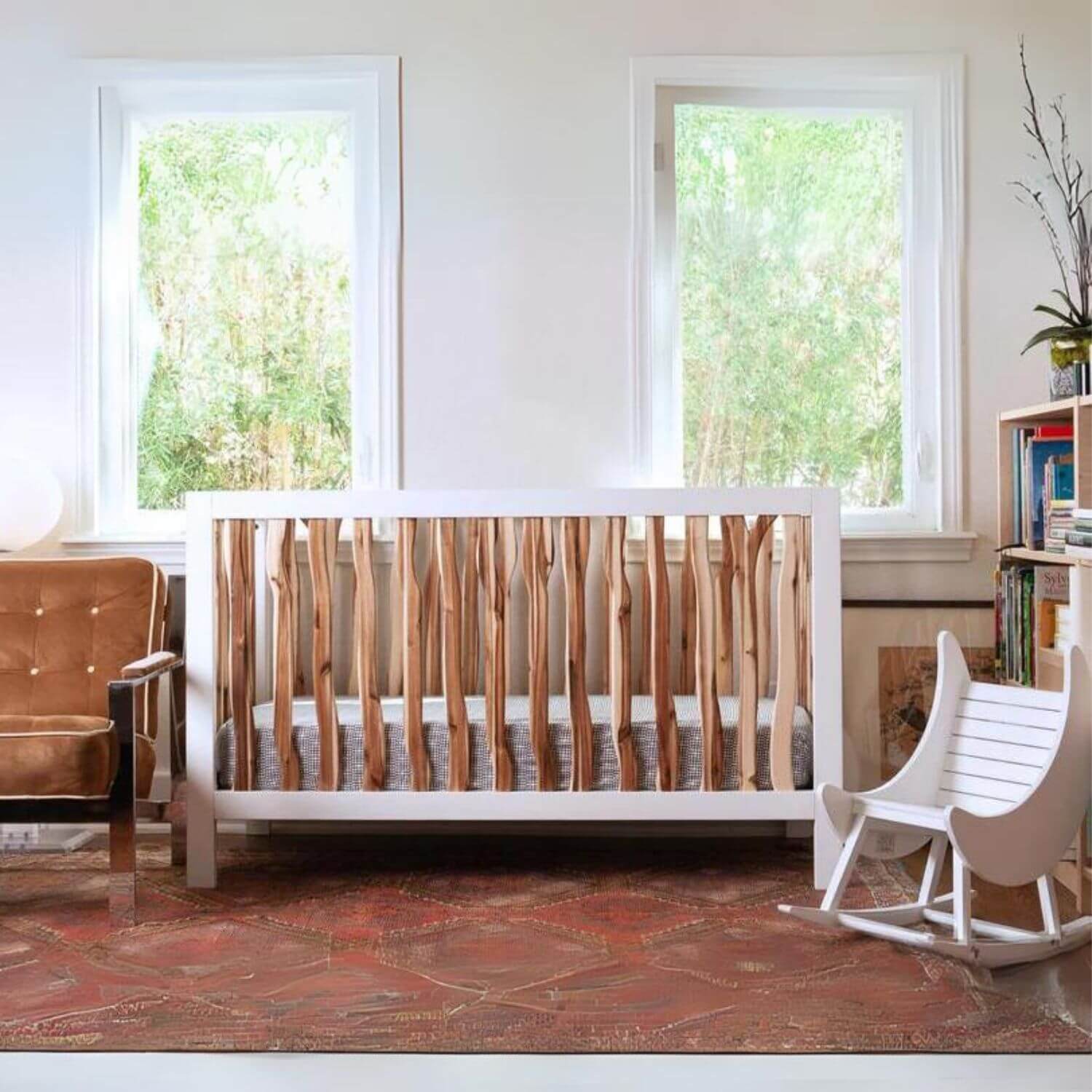 Milk Street Branch 4-in-1 Convertible Crib Acacia with Snow - Lifestyle