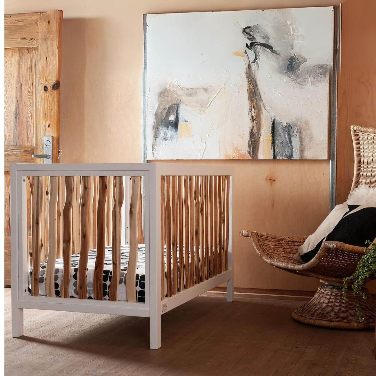Milk Street Branch 4-in-1 Convertible Crib Acacia with Snow - Lifestyle