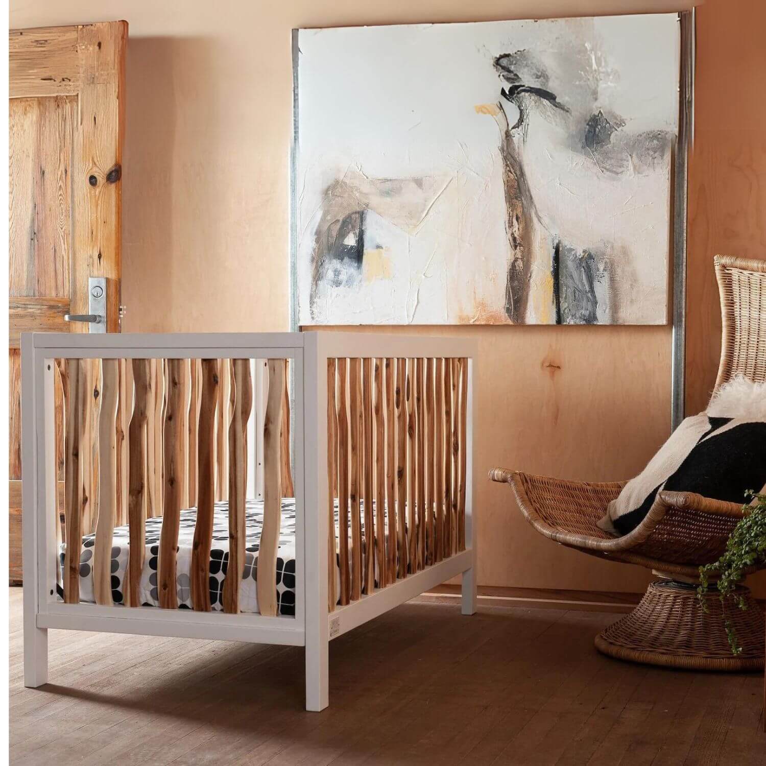 Milk Street Branch 4-in-1 Convertible Crib Acacia with Snow - Lifestyle