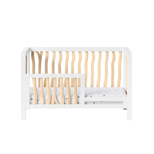 Milk Street Branch 4-in-1 Convertible Crib Natural with Snow - Converted to a Toddler Bed