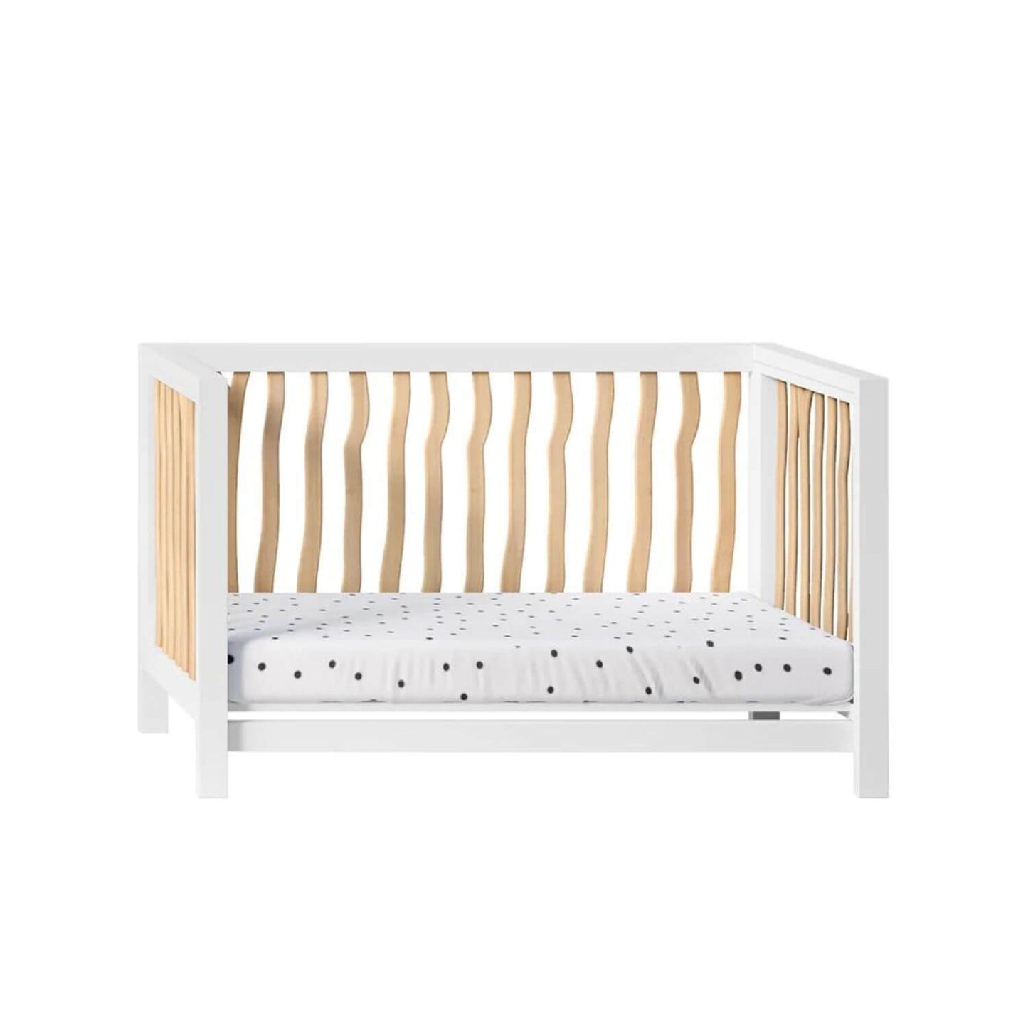 Milk Street Branch 4-in-1 Convertible Crib Natural with Snow - Converted to a Daybed