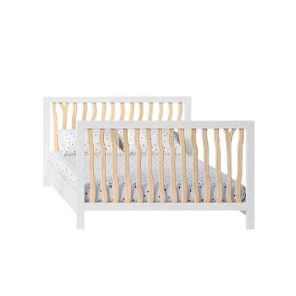 Milk Street Branch 4-in-1 Convertible Crib Natural with Snow - Converted to a Full Bed