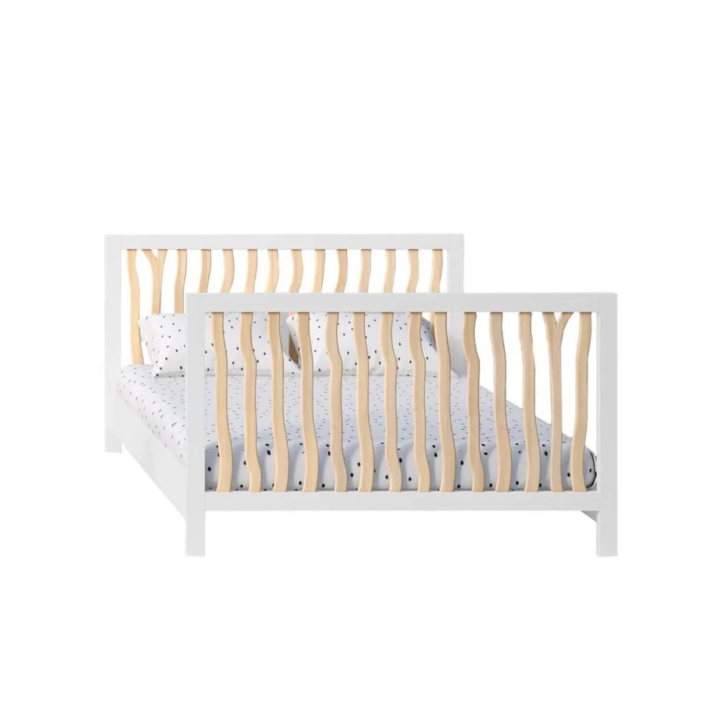 Milk Street Branch 4-in-1 Convertible Crib Natural with Snow - Converted to a Full Bed