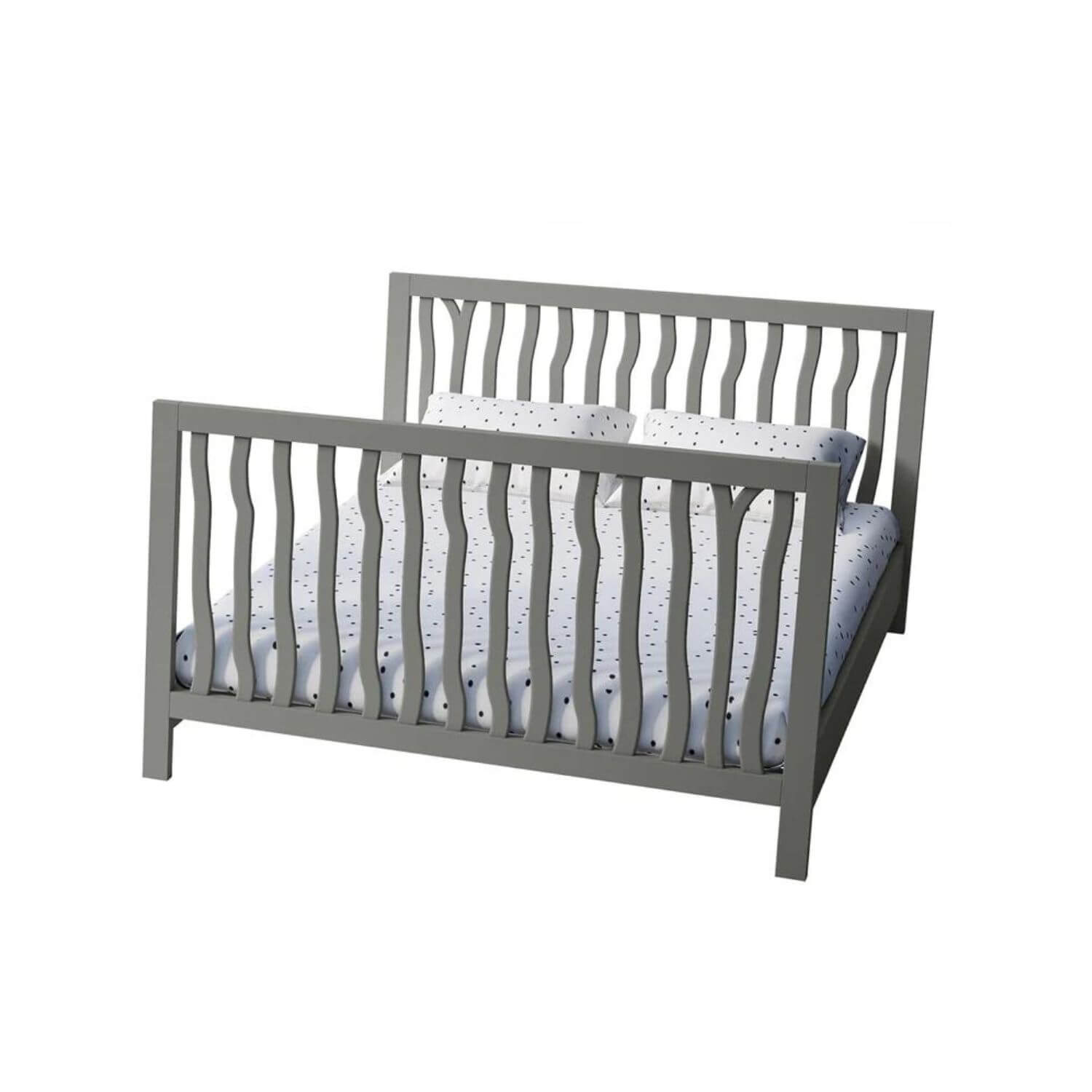 Milk Street Branch 4-in-1 Convertible Crib Stone Grey - Converted to a Full Bed