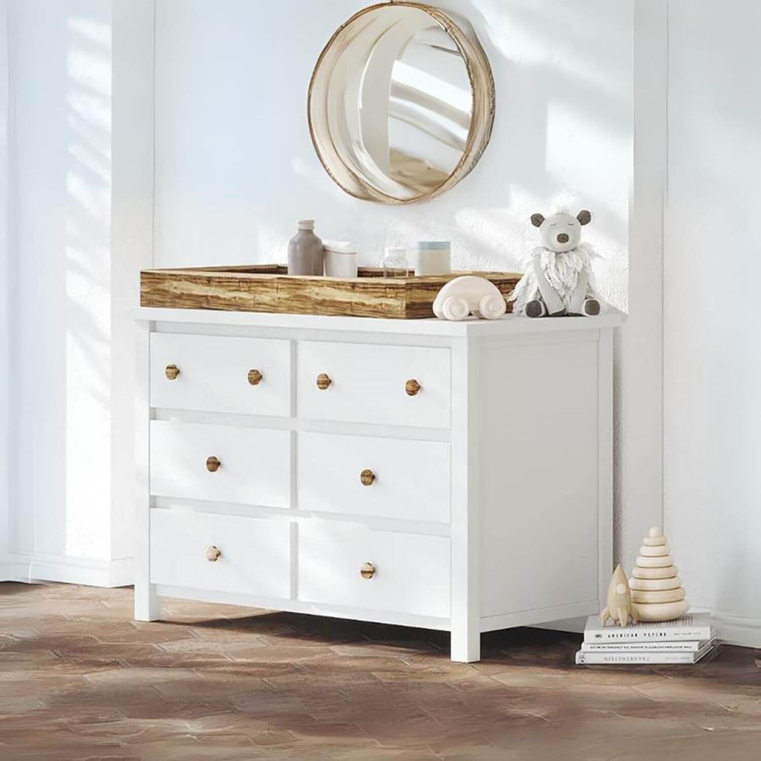 Milk Street Branch 6 Drawer Double Dresser Snow - Lifestyle