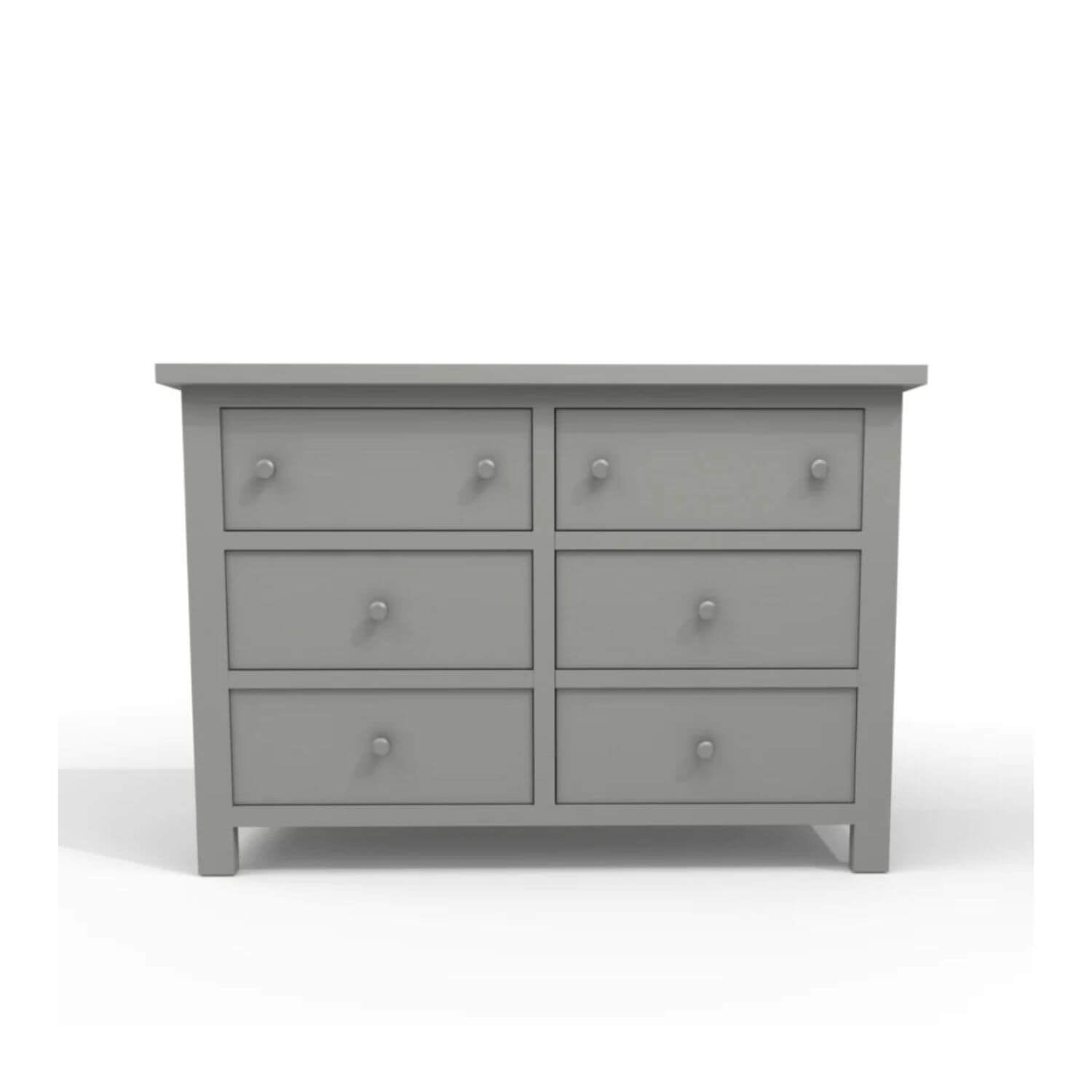 Milk Street Branch 6 Drawer Double Dresser Stone Grey