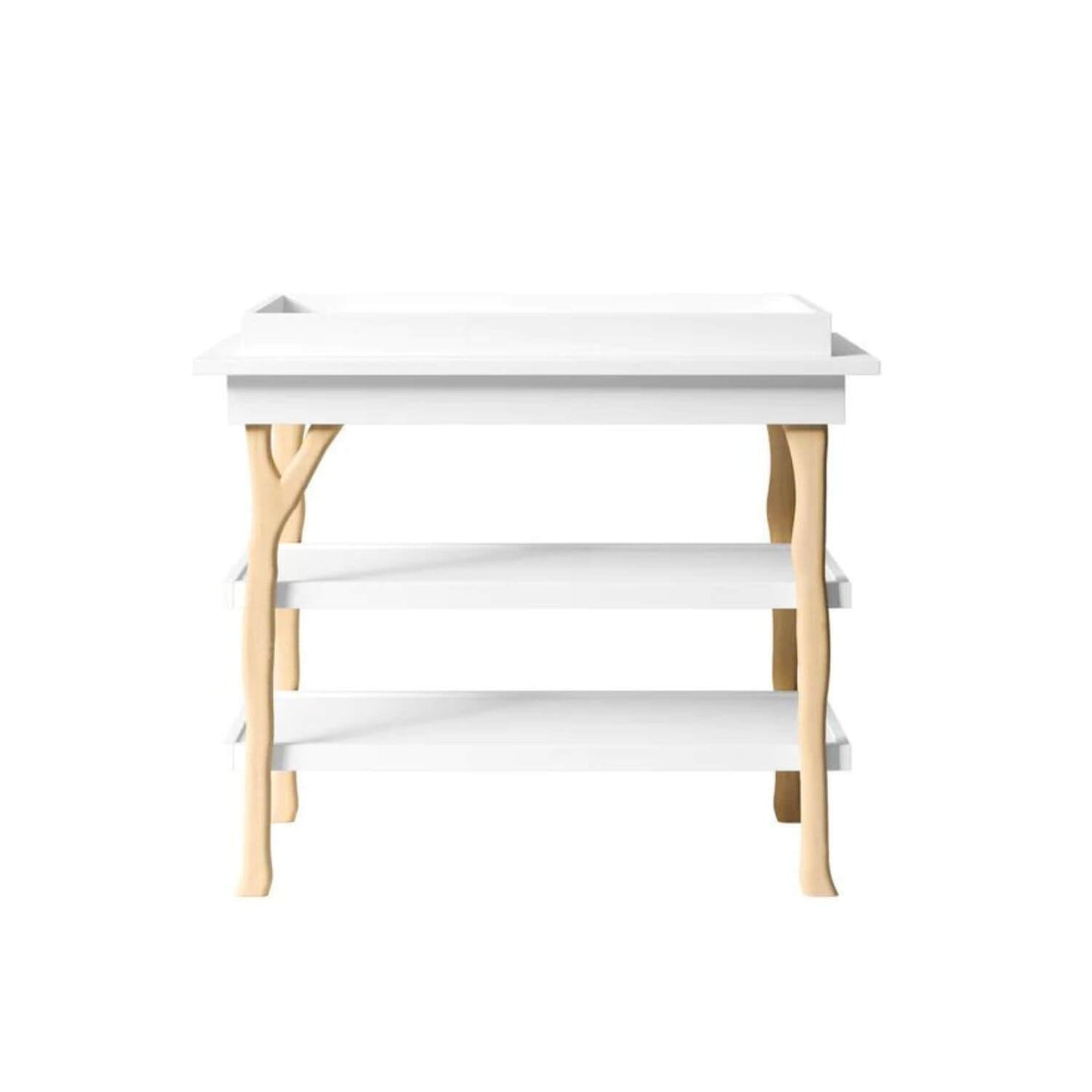 Milk Street Branch Open Shelf Changer Table Natural with Snow