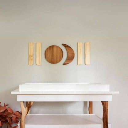 Milk Street Branch Open Shelf Changing Table Acacia with Snow - Lifestyle