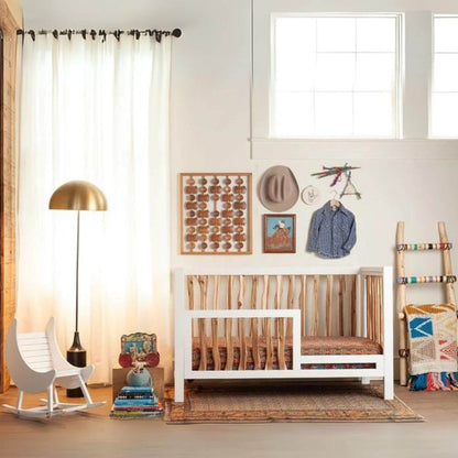 Milk Street Baby Branch Toddler Bed Conversion Kit Acacia with Snow - Lifestyle