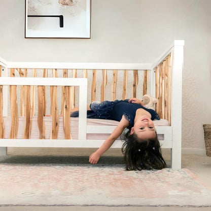 Milk Street Baby Branch Toddler Bed Conversion Kit Acacia with Snow - Lifestyle