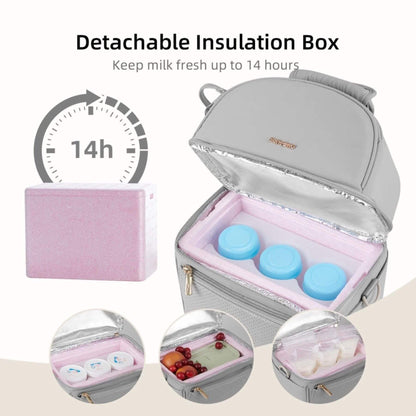 Sunveno Breastmilk Cooler Bag with Detachable Insulation Box Set - Grey