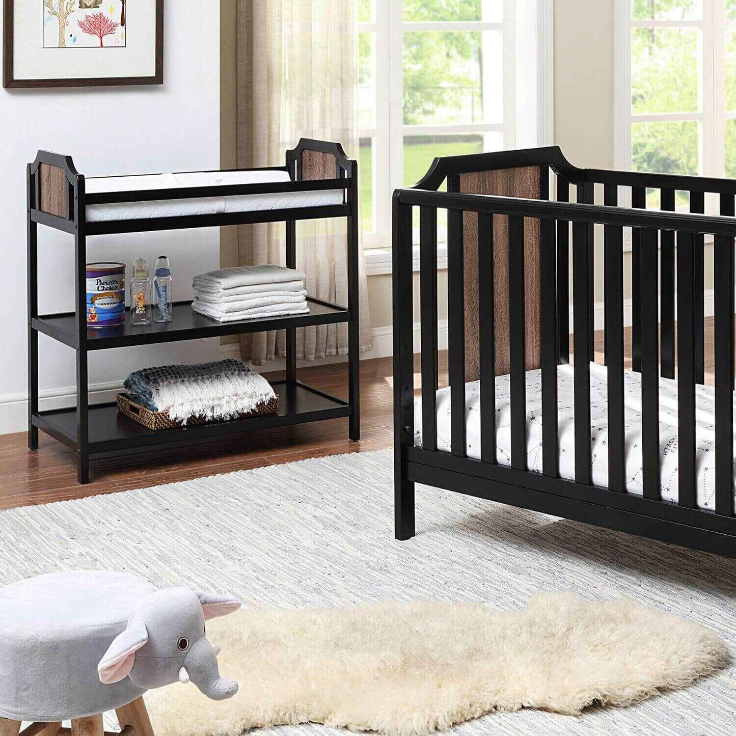 Brees Changing Table Black/Brownstone