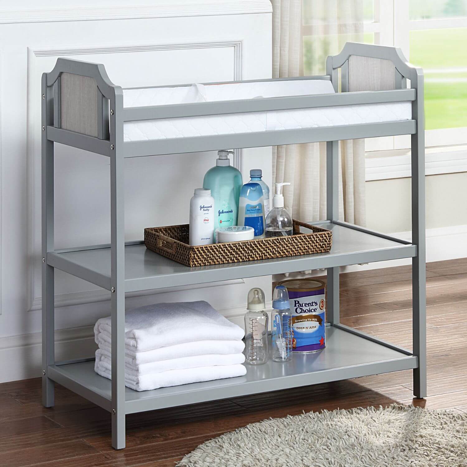 Brees Changing Table Gray/Graystone