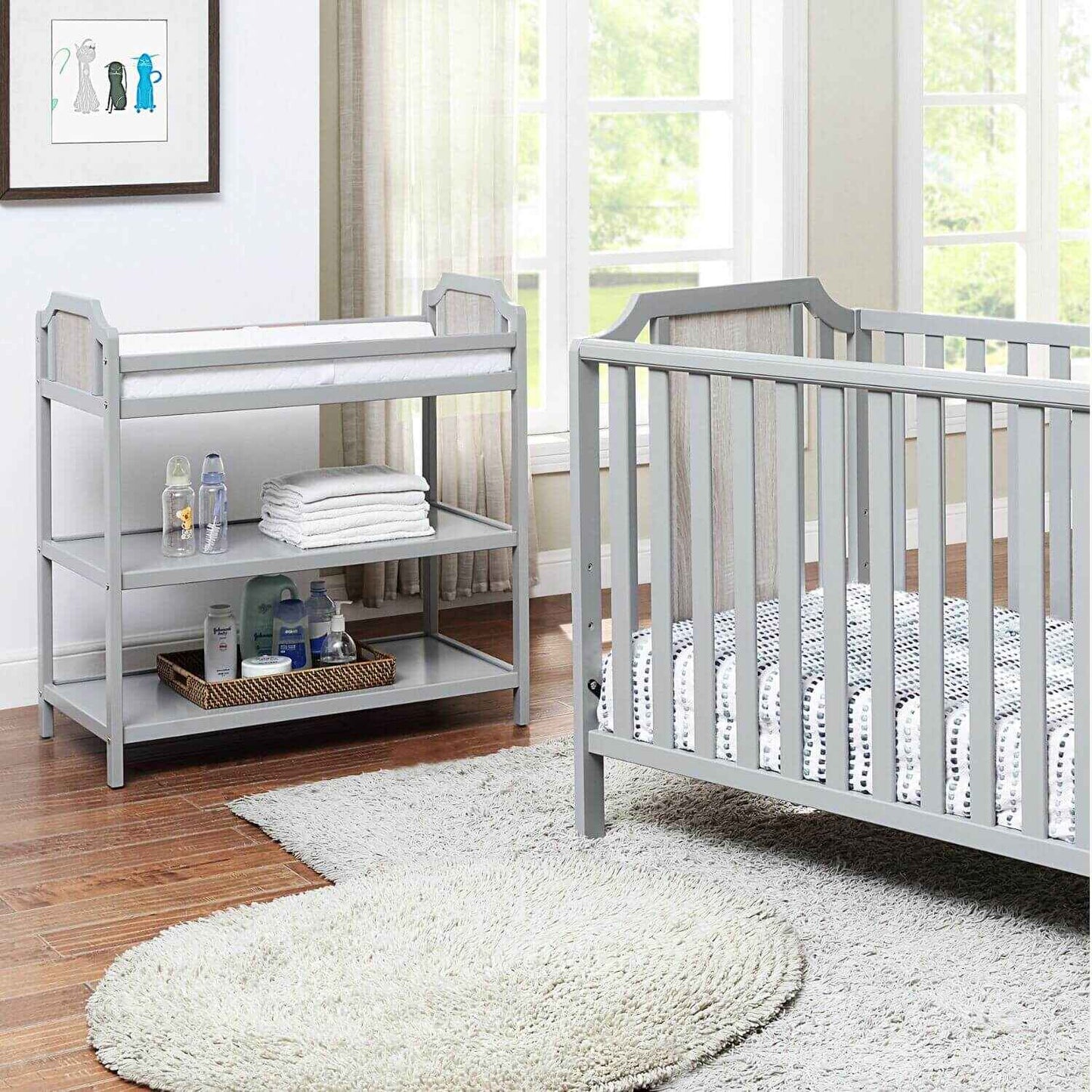 Brees Changing Table Gray/Graystone