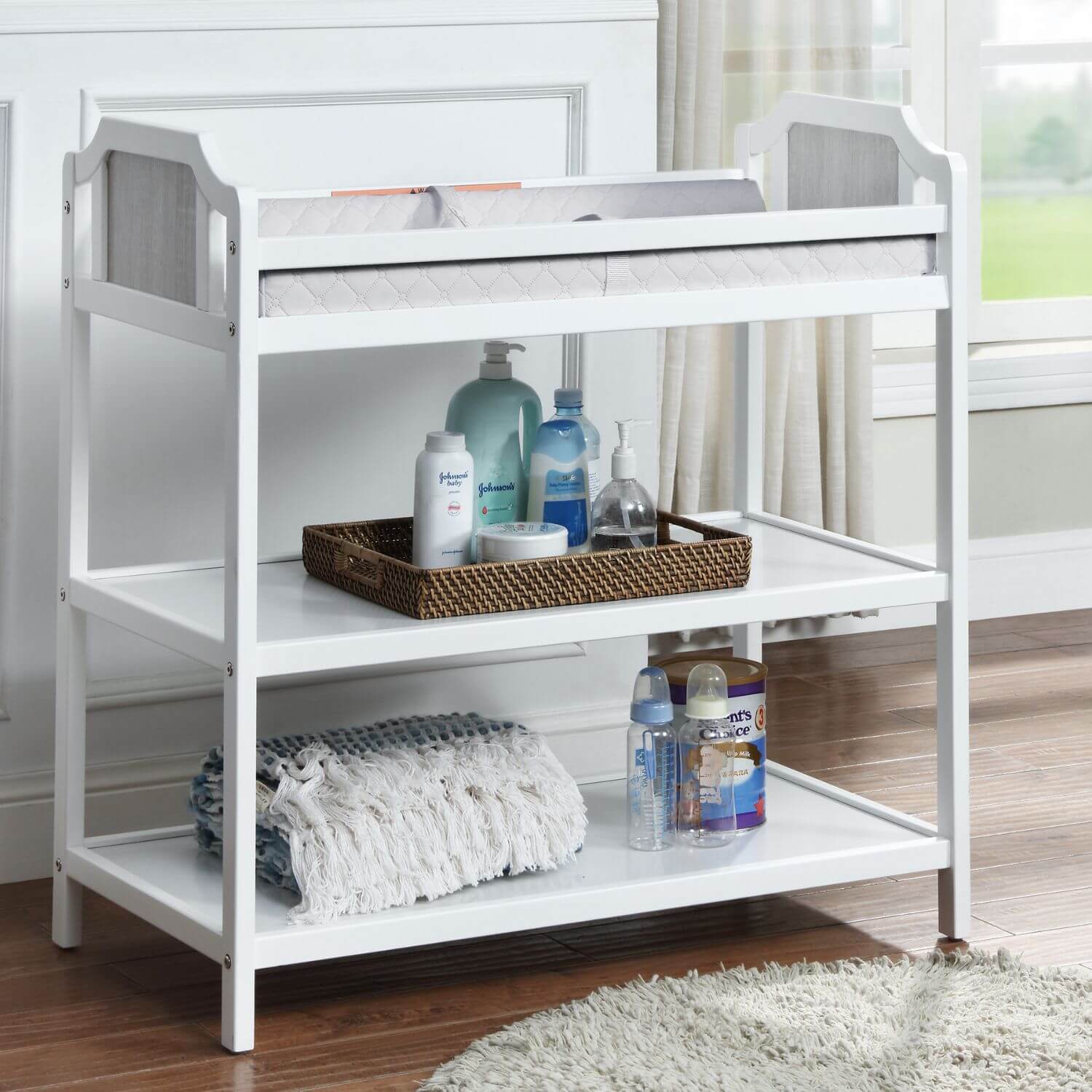 Brees Changing Table White/Graystone