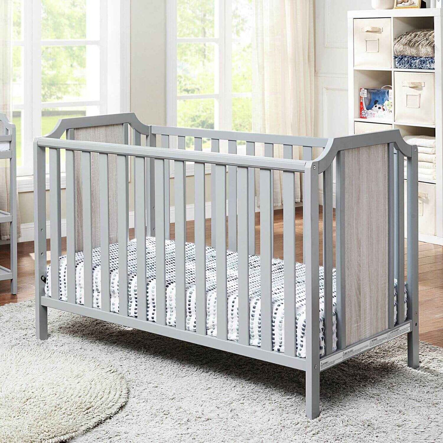 Brees Island 3-in-1 Convertible Crib Gray/Graystone