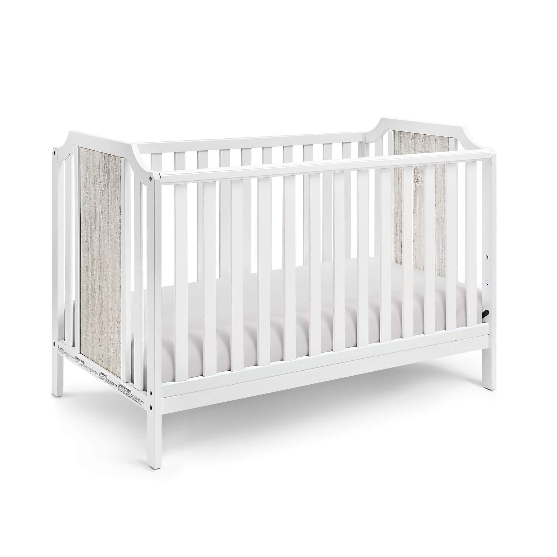 Brees Island 3-in-1 Convertible Crib White/Graystone