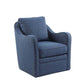Madison Park Brianne Wide Seat Swivel Arm Chair | Navy