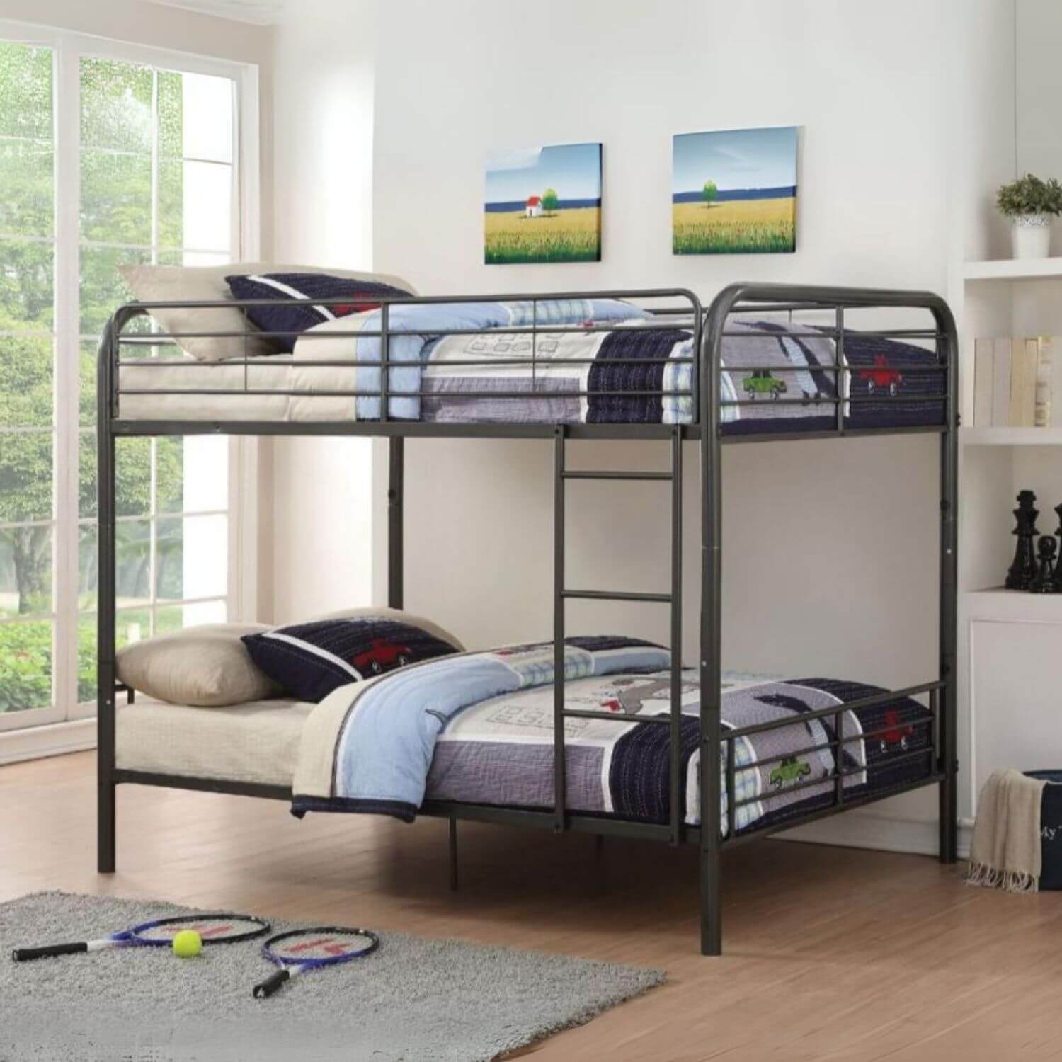 ACME Bristol Metal Frame Full/Full Bunk Bed | Gunmetal