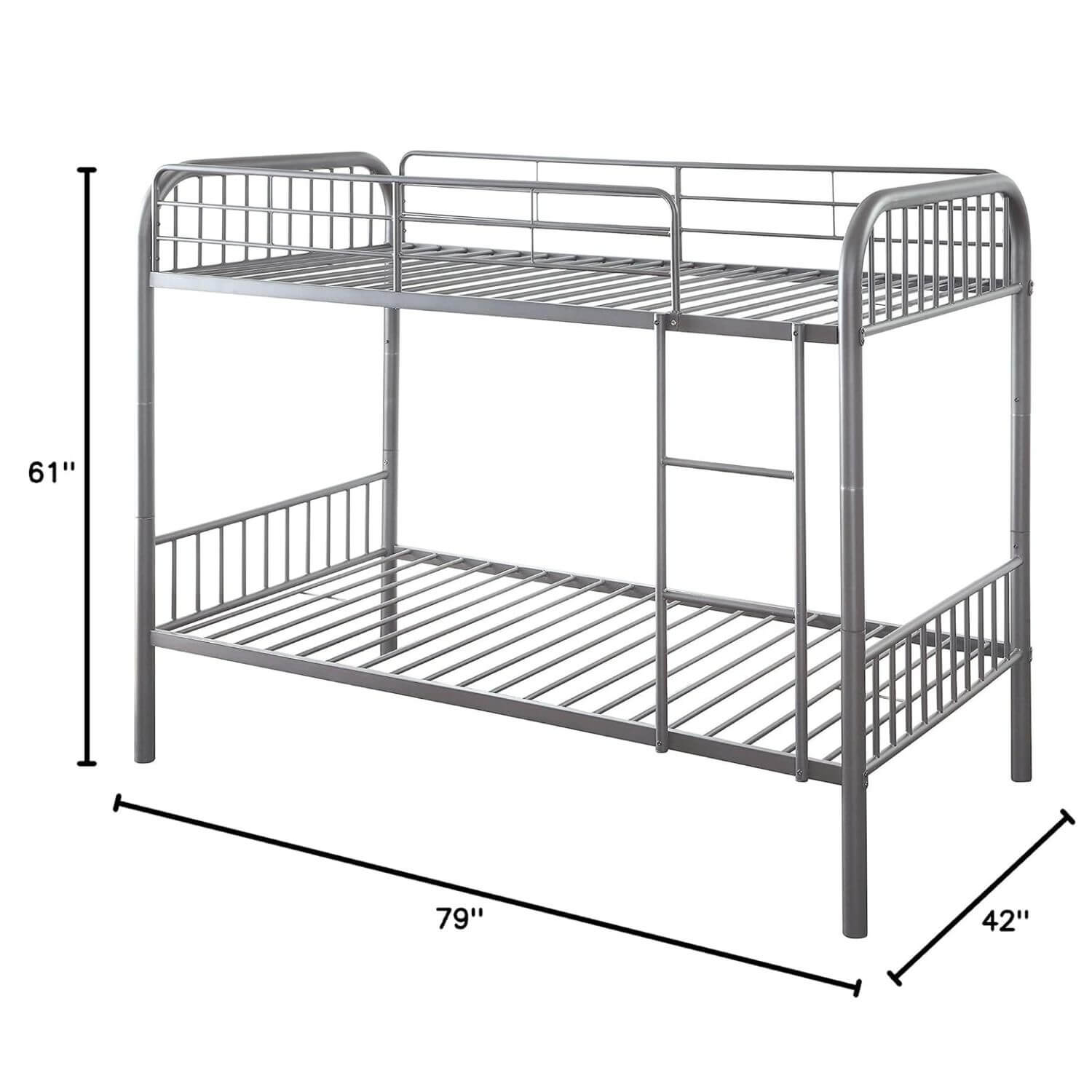 ACME Bristol Metal Frame Twin/Twin Bunk Bed | Gunmetal