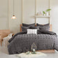 Brooklyn Cotton Jacquard Comforter Set Charcoal