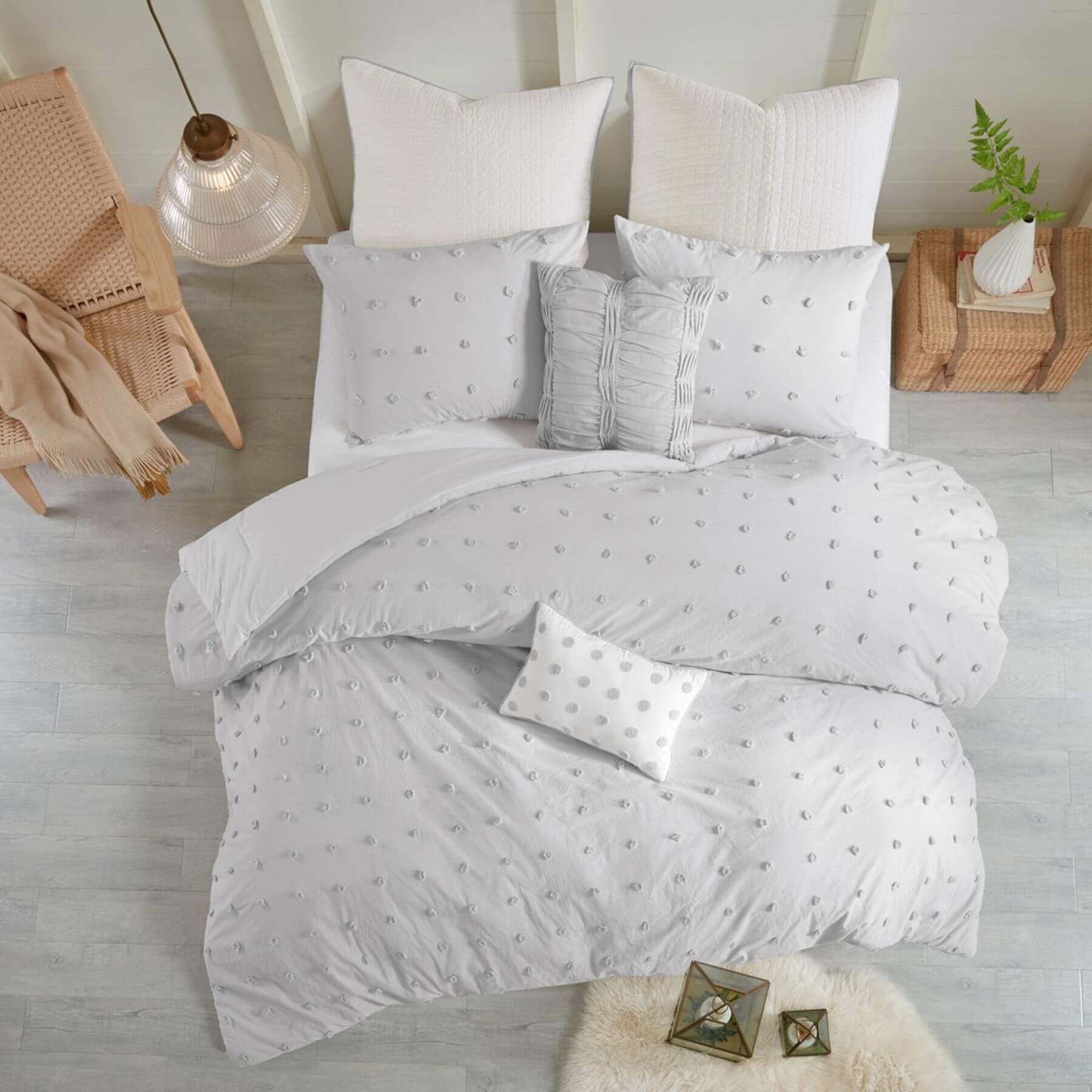 Brooklyn Cotton Jacquard Comforter Set Grey