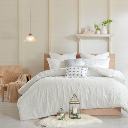 Brooklyn Cotton Jacquard Comforter Set Ivory