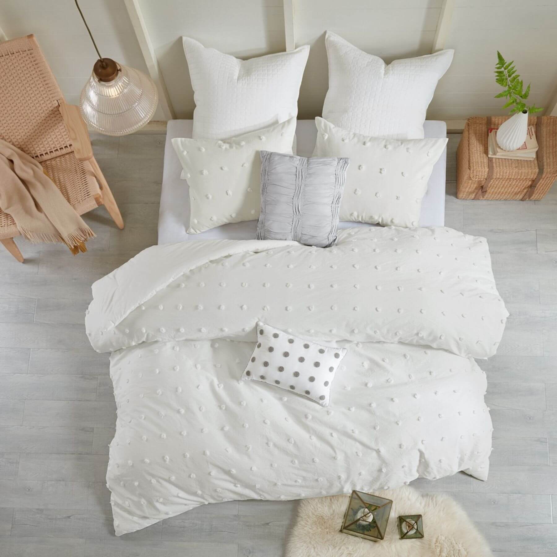 Brooklyn Cotton Jacquard Comforter Set Ivory