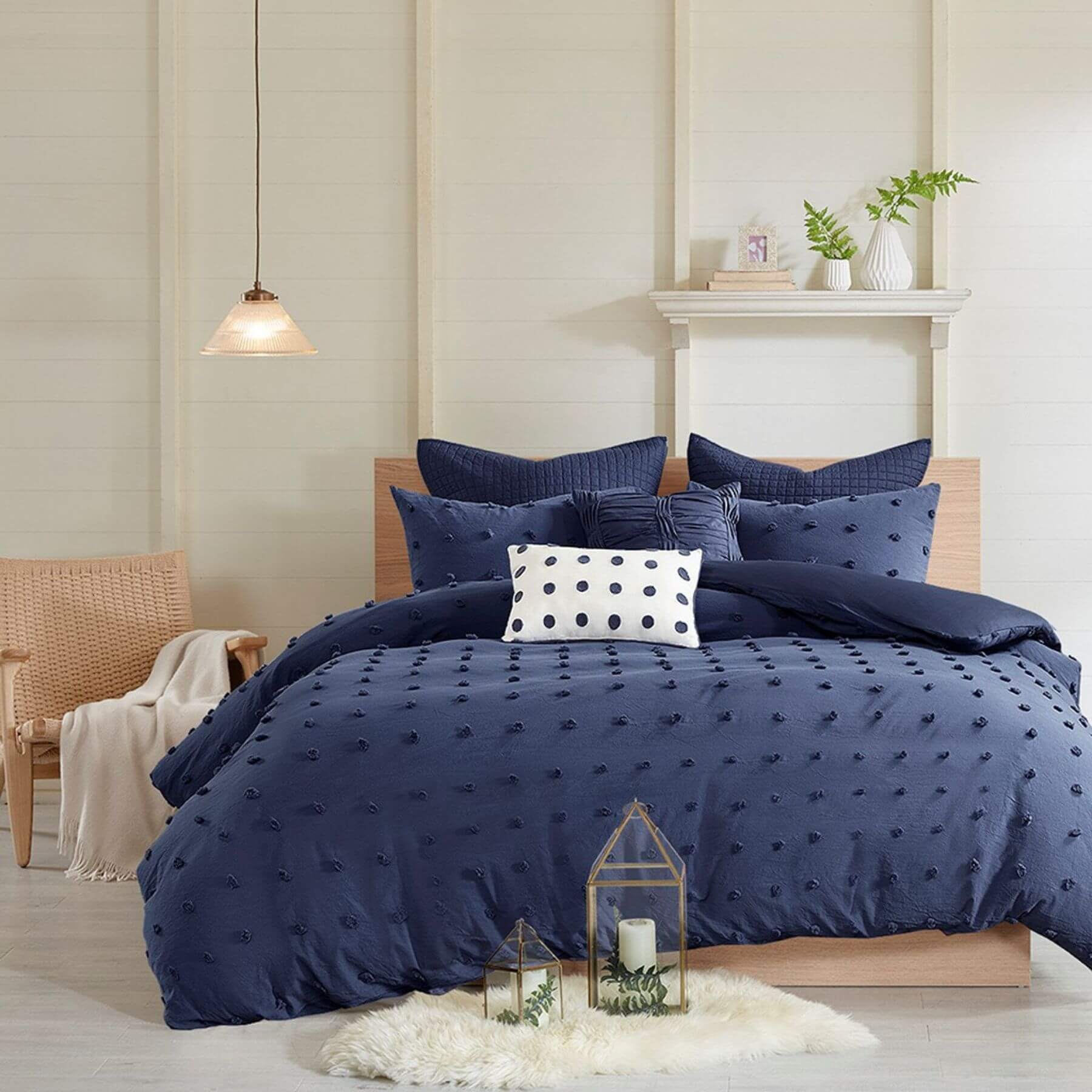 Brooklyn Cotton Jacquard Comforter Set Navy