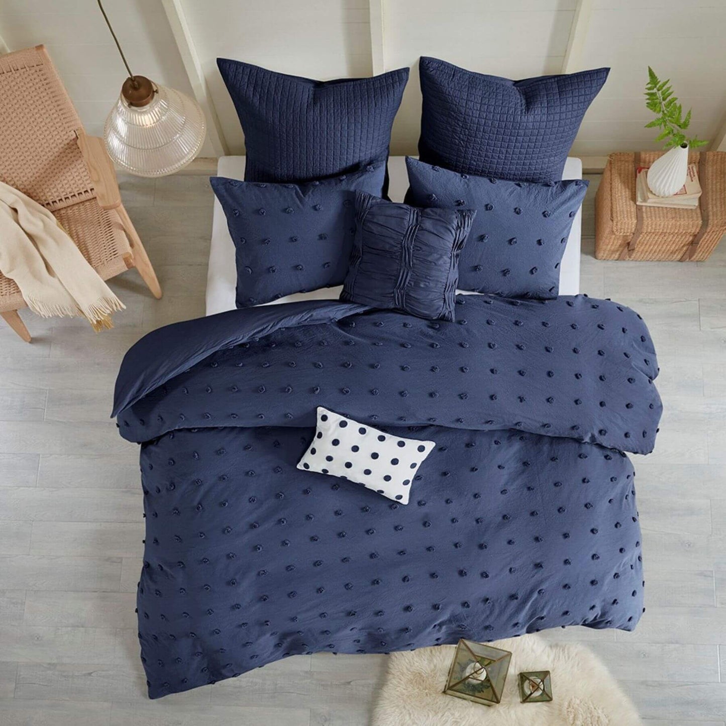 Brooklyn Cotton Jacquard Comforter Set Navy