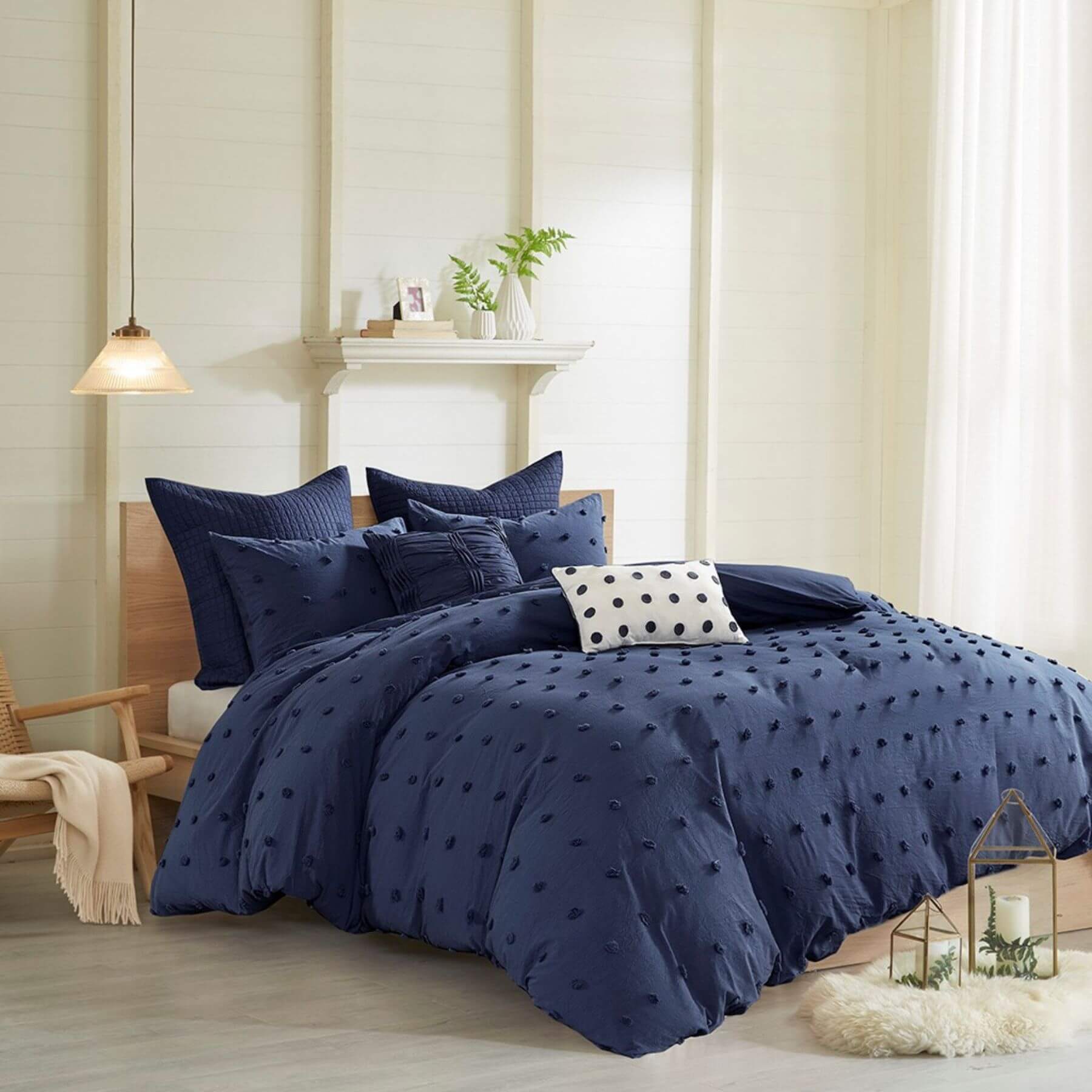 Brooklyn Cotton Jacquard Comforter Set Navy