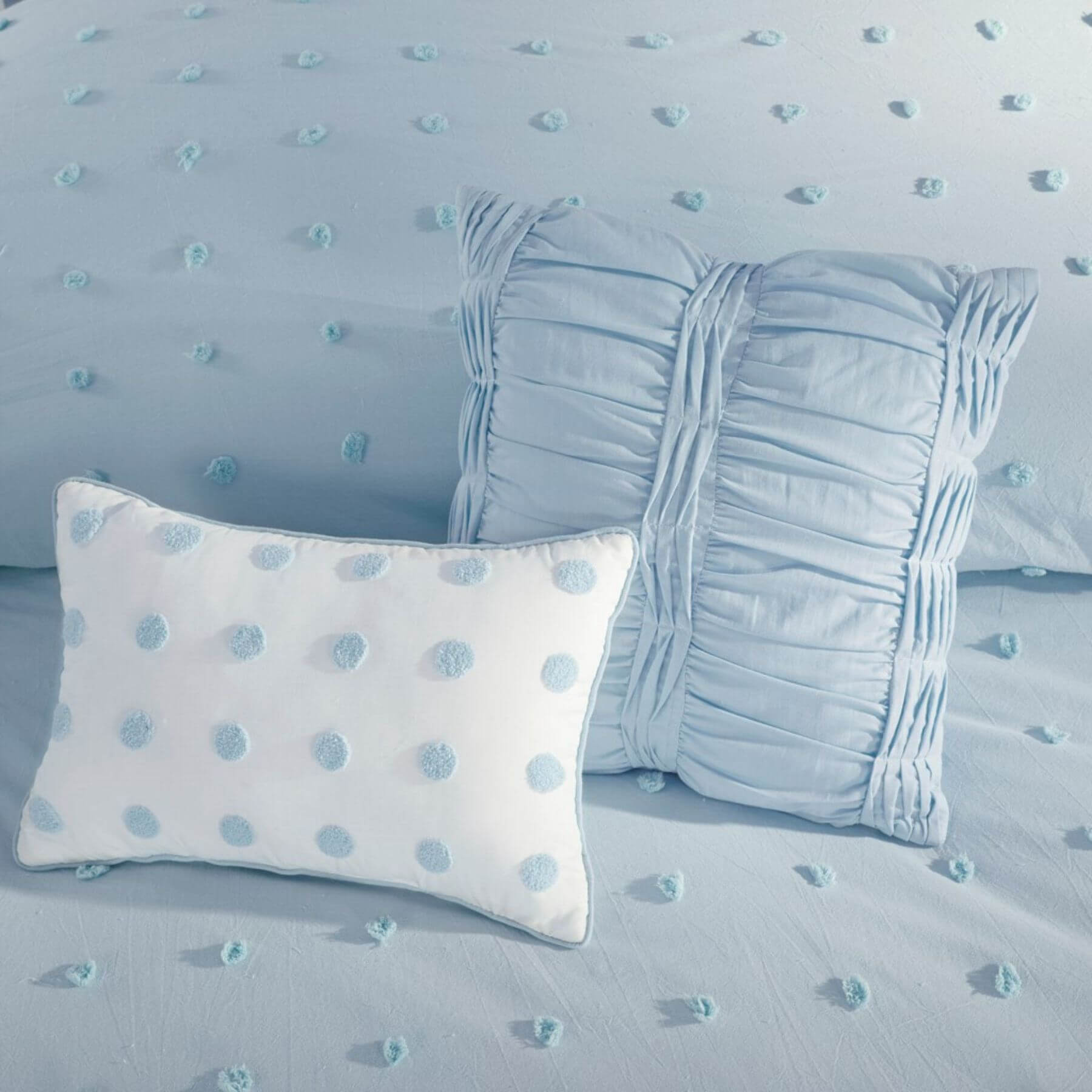 Brooklyn Cotton Jacquard Decorative Pillows Blue