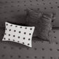 Brooklyn Cotton Jacquard Decorative Pillows Charcoal