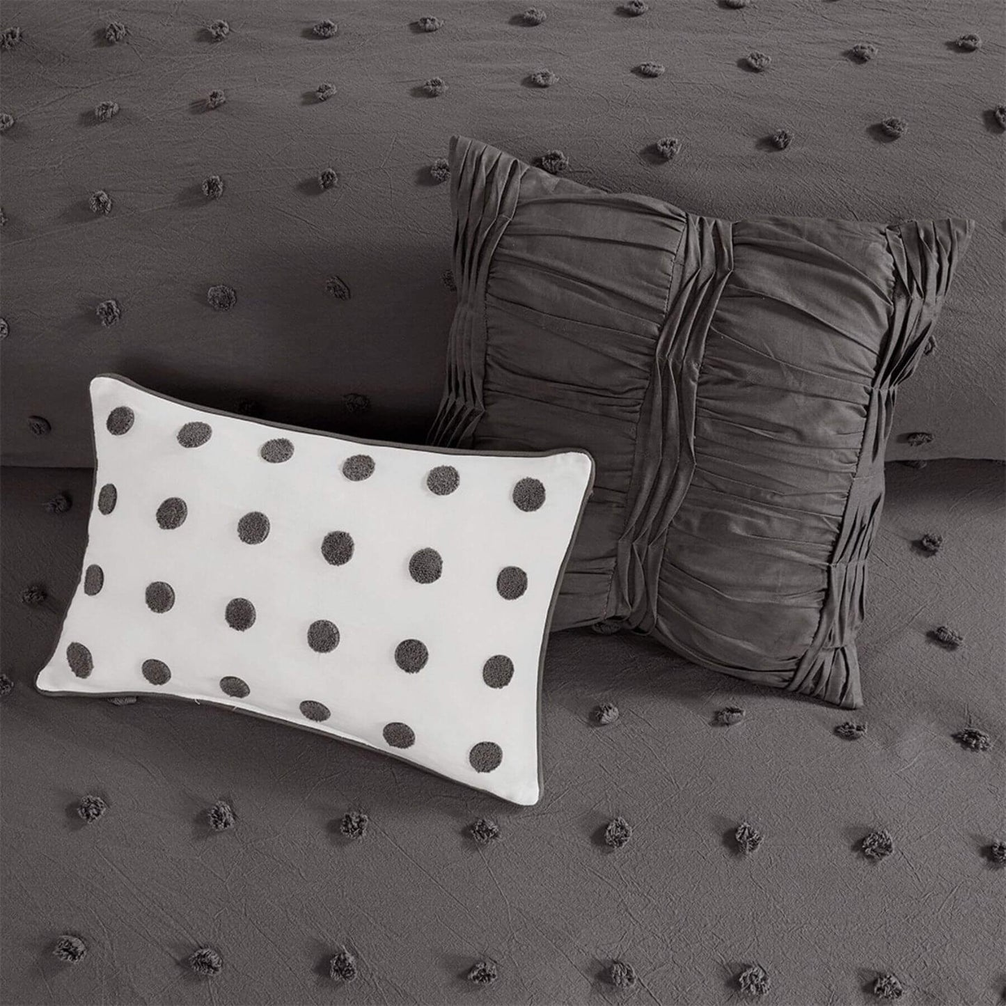 Brooklyn Cotton Jacquard Decorative Pillows Charcoal