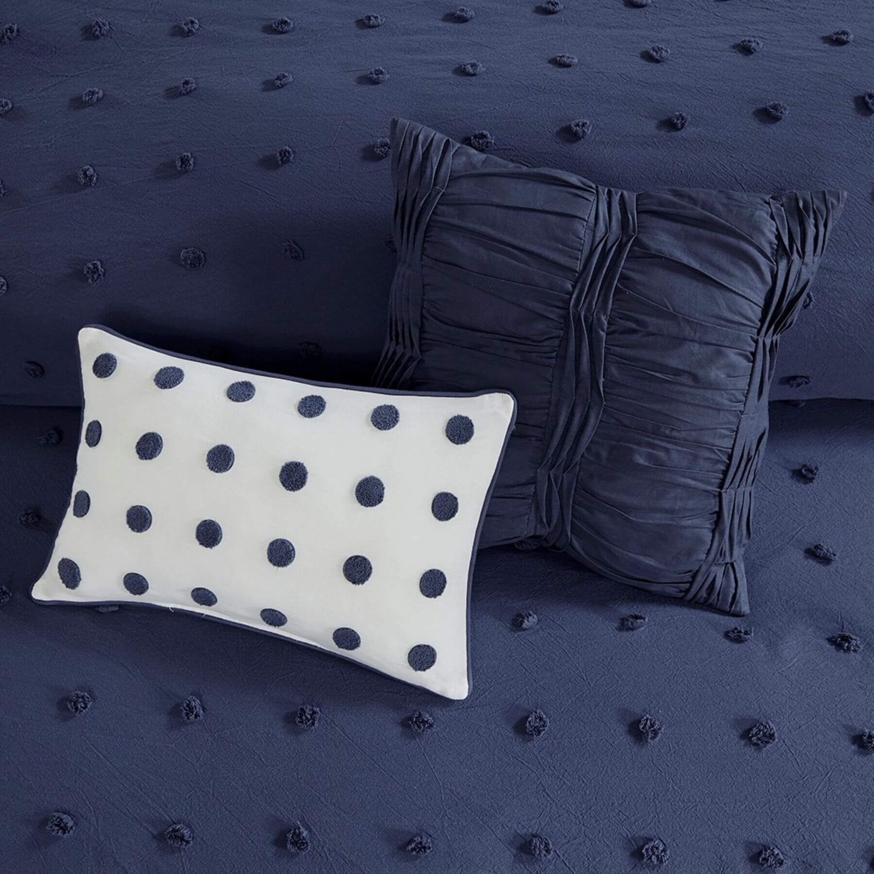 Brooklyn Cotton Jacquard Decorative Pillows Navy