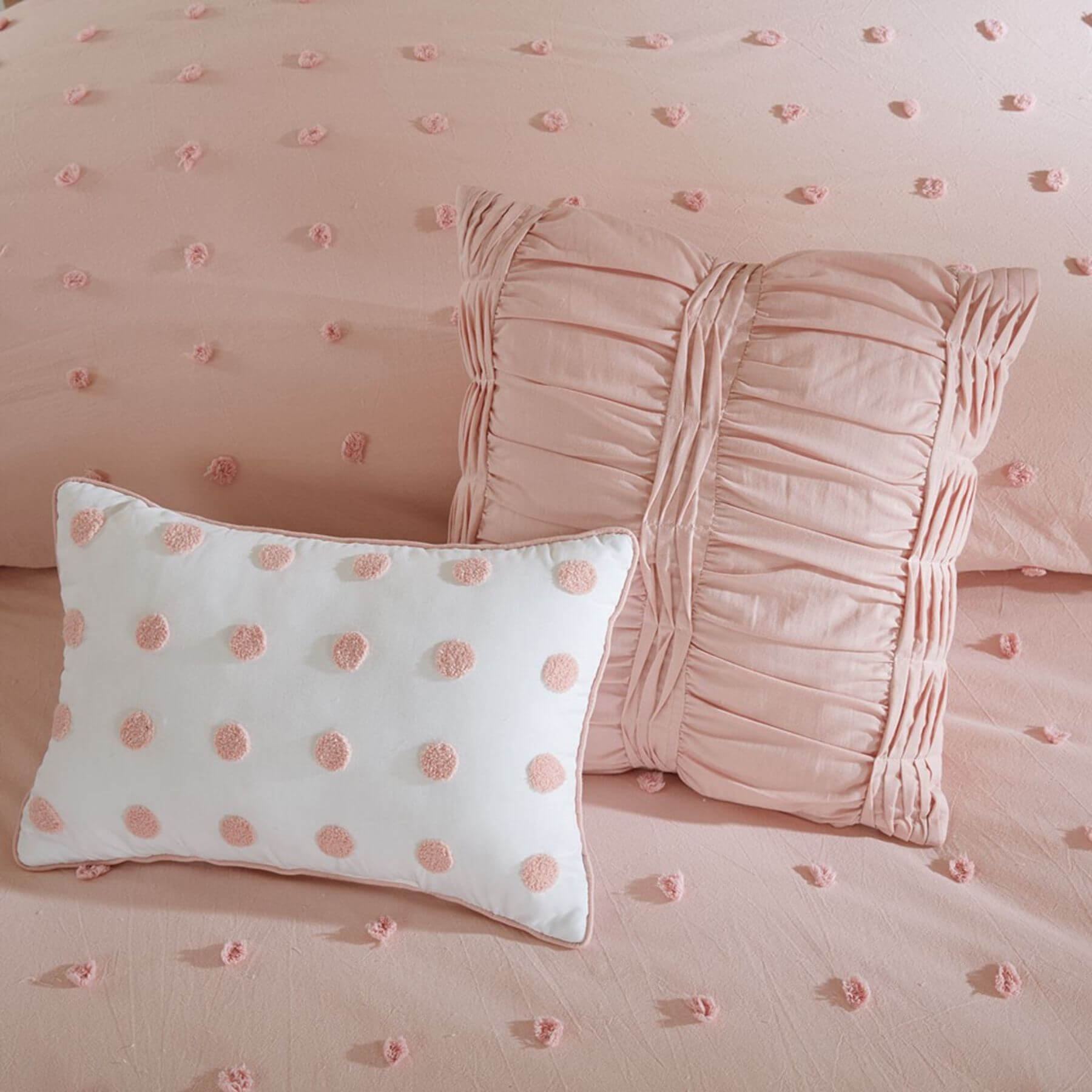 Brooklyn Cotton Jacquard Decorative Pillows Pink