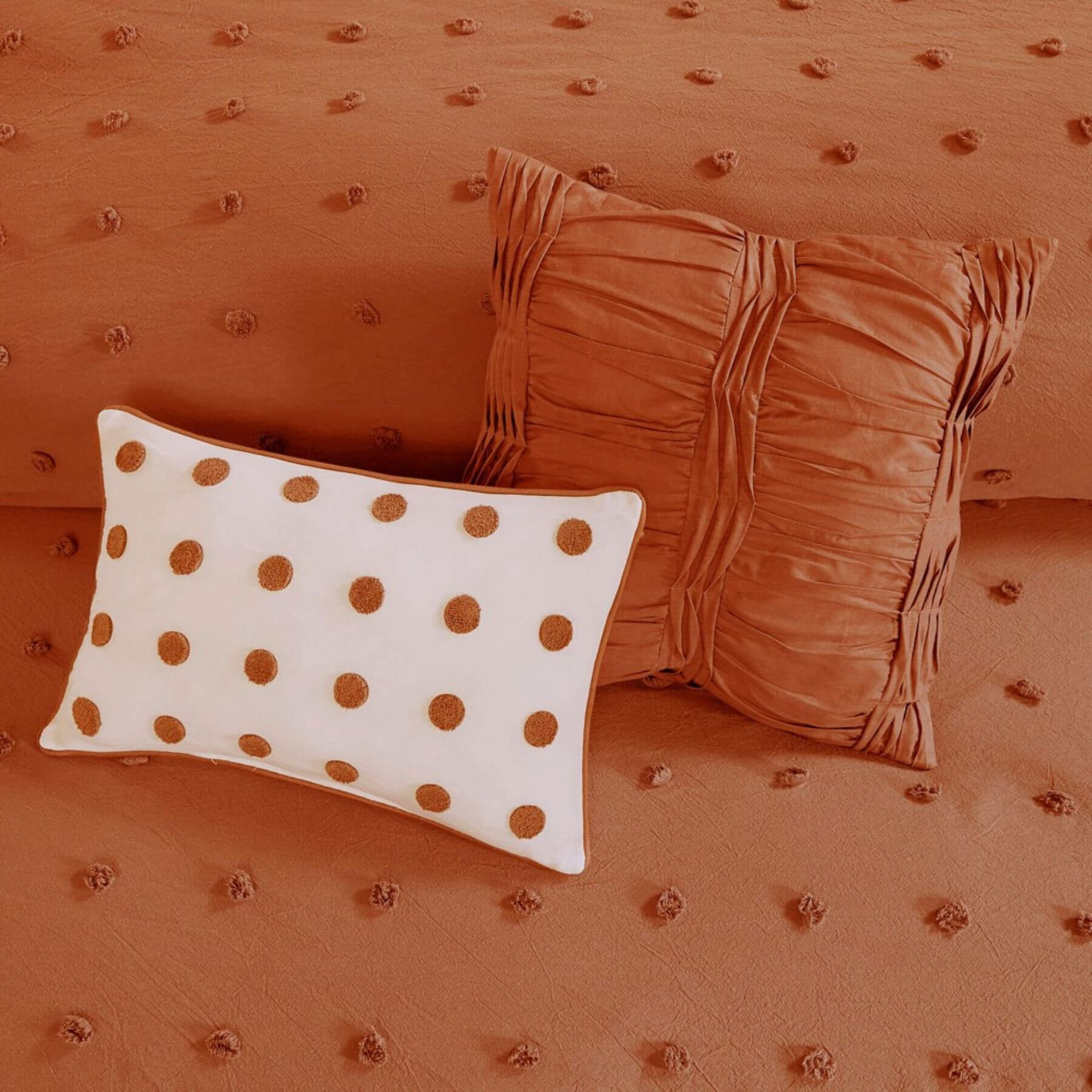 Brooklyn Cotton Jacquard Decorative Pillows Rust